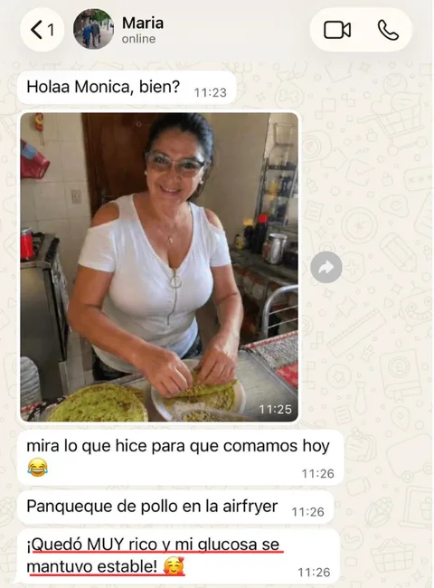 Testimonio de Maria por WhatsApp